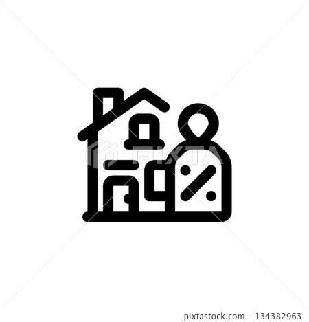 real estate discount vector icon. real estate icon outline style. perfect use for logo, presentation, website, and more. simple modern icon design line style 134382963