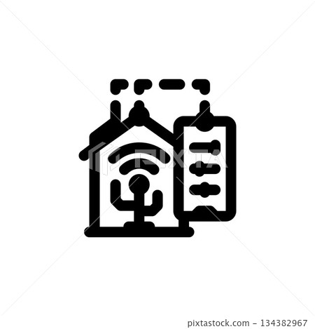 smart home vector icon. real estate icon outline style. perfect use for logo, presentation, website, and more. simple modern icon design line style smart home vector icon. real estate icon outline style. perfect use for logo, presentation, website, and more. simple modern icon design line style 134382967