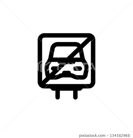 no parking vector icon. real estate icon outline style. perfect use for logo, presentation, website, and more. simple modern icon design line style no parking vector icon. real estate icon outline style. perfect use for logo, presentation, website, and more. simple modern icon design line style 134382968