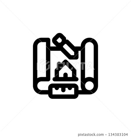 building plan vector icon. real estate icon outline style. perfect use for logo, presentation, website, and more. simple modern icon design line style building plan vector icon. real estate icon outline style. perfect use for logo, presentation, website, and more. simple modern icon design line style 134383104