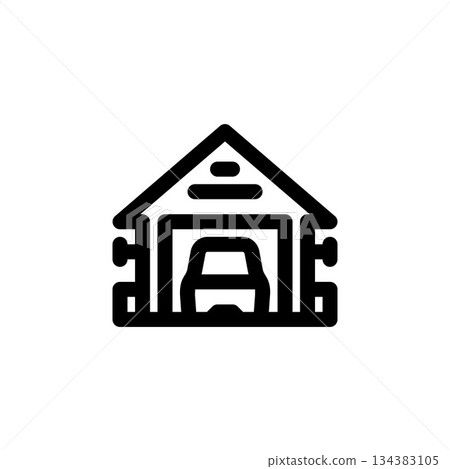 car garage vector icon. real estate icon outline style. perfect use for logo, presentation, website, and more. simple modern icon design line style car garage vector icon. real estate icon outline style. perfect use for logo, presentation, website, and more. simple modern icon design line style 134383105