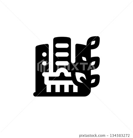 eco apartment vector icon. real estate icon solid style. perfect use for logo, presentation, website, and more. simple modern icon design glyph style 134383272