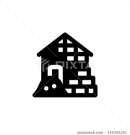 construction vector icon. real estate icon solid style. perfect use for logo, presentation, website, and more. simple modern icon design glyph style 134383291