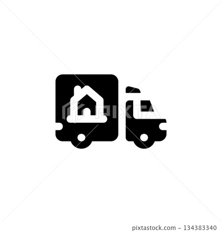 moving house vector icon. real estate icon flat style. perfect use for logo, presentation, website, and more. simple modern icon design color style 134383340