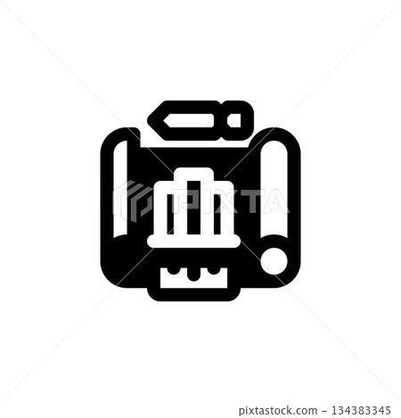 building blueprint vector icon. real estate icon solid style. perfect use for logo, presentation, website, and more. simple modern icon design glyph style 134383345