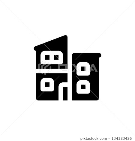 house building vector icon. real estate icon flat style. perfect use for logo, presentation, website, and more. simple modern icon design color style 134383426