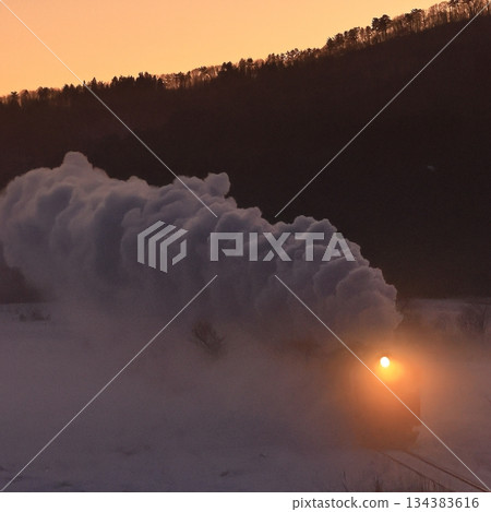 Banetsu West Line SL擁有雪景 134383616