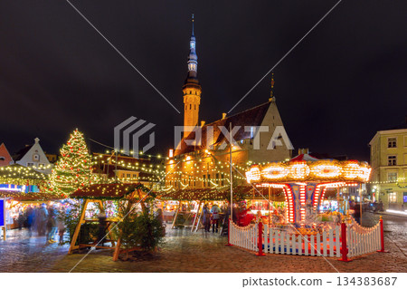 Christmas market at Town Hall Square, Tallinn, Estonia Christmas market at Town Hall Square, Tallinn, Estonia 134383687