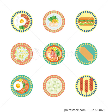 民族美食插畫集 134383876