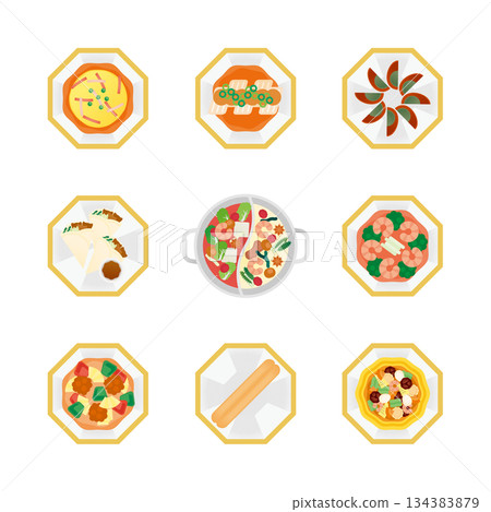 Chinese food illustration set Chinese food illustration set 134383879