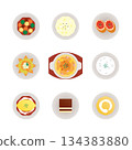 Western food illustration set 134383880