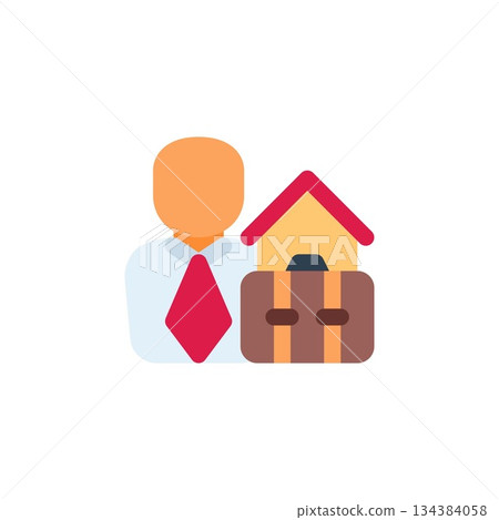real estate seller vector icon. real estate icon flat style. perfect use for logo, presentation, website, and more. simple modern icon design color style 134384058