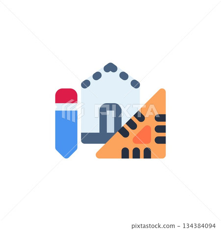 architectural vector icon. real estate icon outline style. perfect use for logo, presentation, website, and more. simple modern icon design line style architectural vector icon. real estate icon outline style. perfect use for logo, presentation, website, and more. simple modern icon design line style 134384094
