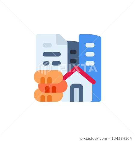 property vector icon. real estate icon outline style. perfect use for logo, presentation, website, and more. simple modern icon design line style 134384104