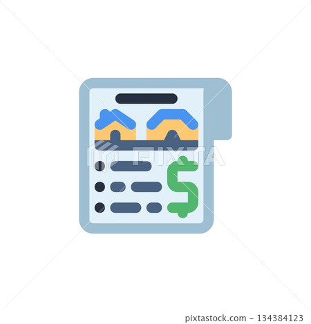 real estate price list vector icon. real estate icon flat style. perfect use for logo, presentation, website, and more. simple modern icon design color style real estate price list vector icon. real estate icon flat style. perfect use for logo, presentation, website, and more. simple modern icon design color style 134384123