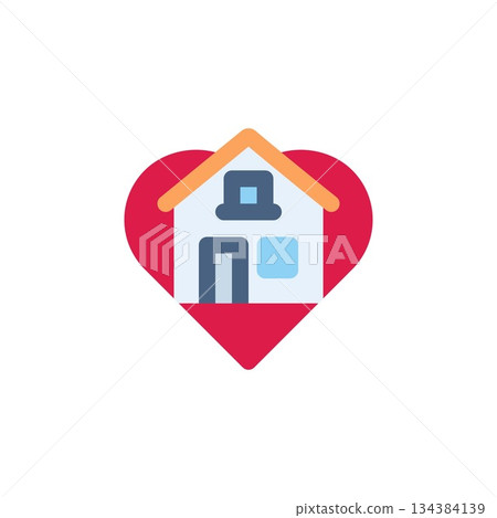 love house building vector icon. real estate icon outline style. perfect use for logo, presentation, website, and more. simple modern icon design line style love house building vector icon. real estate icon outline style. perfect use for logo, presentation, website, and more. simple modern icon design line style 134384139
