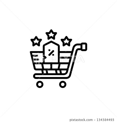 black friday vector icon line style. Perfect for website, application, commerce, presentation, logo and more. simple, thin and modern outline icon 134384493