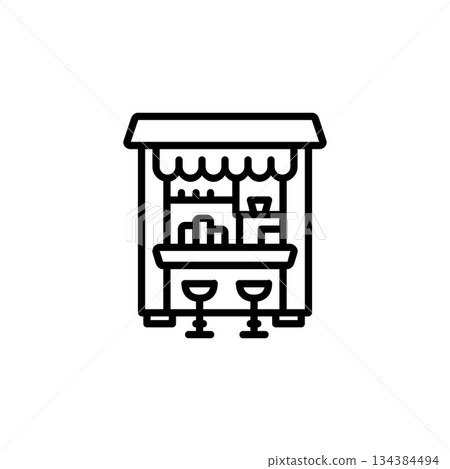 snack booth vector icon line style. Perfect for website, application, commerce, presentation, logo and more. simple, thin and modern outline icon snack booth vector icon line style. Perfect for website, application, commerce, presentation, logo and more. simple, thin and modern outline icon 134384494