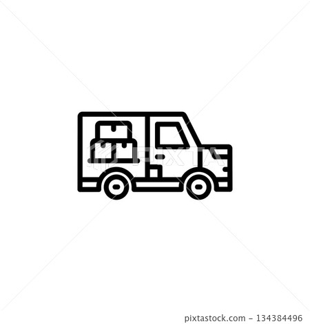 delivery vector icon line style. Perfect for website, application, commerce, presentation, logo and more. simple, thin and modern outline icon delivery vector icon line style. Perfect for website, application, commerce, presentation, logo and more. simple, thin and modern outline icon 134384496