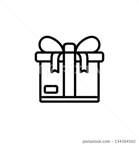 gift vector icon line style. Perfect for website, application, commerce, presentation, logo and more. simple, thin and modern outline icon 134384502