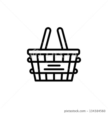 shopping basket vector icon line style. Perfect for website, application, commerce, presentation, logo and more. simple, thin and modern outline icon 134384560