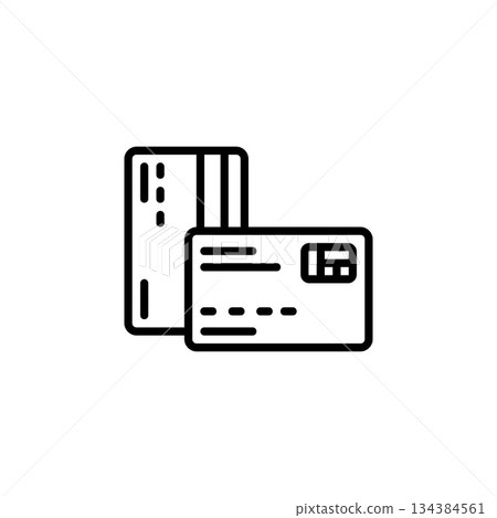 credit card vector icon line style. Perfect for website, application, commerce, presentation, logo and more. simple, thin and modern outline icon 134384561