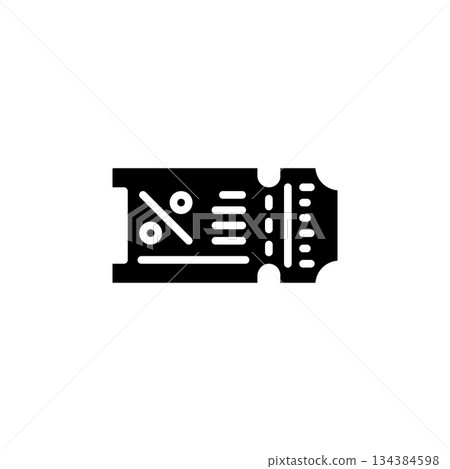 voucher vector icon solid style. Perfect for website, application, commerce, presentation, logo and more. simple, thin and modern solid icon 134384598