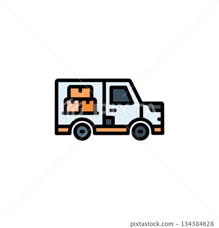 delivery vector icon filled line style. Perfect for website, application, commerce, presentation, logo and more. simple and modern color outline icon delivery vector icon filled line style. Perfect for website, application, commerce, presentation, logo and more. simple and modern color outline icon 134384628