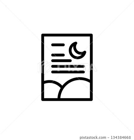 islamic poster icon. ramadan icon. perfect to logo, presentation, template, website, application, and more product. vector icon design line style 134384668