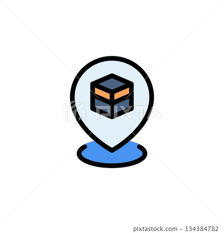 mecca location vector icon filled line style. perfect use for logo, presentation, website, and more. simple modern icon design color line style 134384782