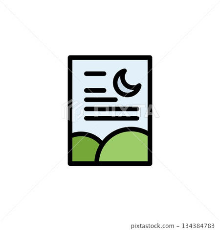 islamic poster vector icon filled line style. perfect use for logo, presentation, website, and more. simple modern icon design color line style 134384783