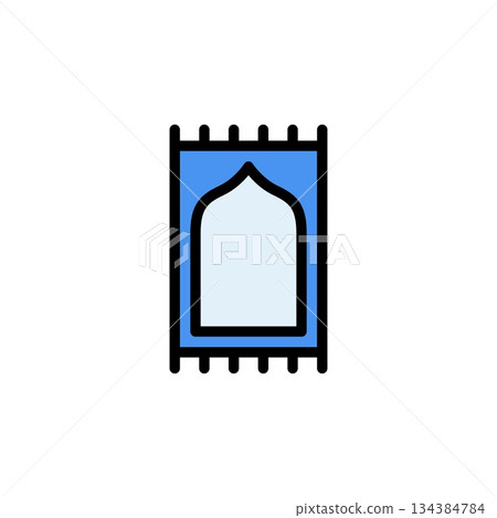 prayer mat vector icon filled line style. perfect use for logo, presentation, website, and more. simple modern icon design color line style 134384784