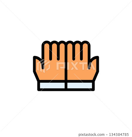 prayer hand vector icon filled line style. perfect use for logo, presentation, website, and more. simple modern icon design color line style 134384785