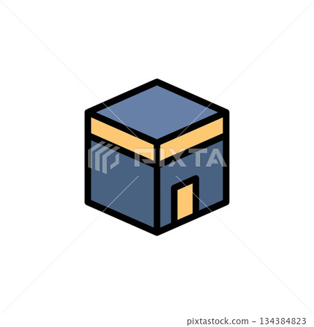 Kaaba vector icon filled line style. perfect use for logo, presentation, website, and more. simple modern icon design color line style Kaaba vector icon filled line style. perfect use for logo, presentation, website, and more. simple modern icon design color line style 134384823