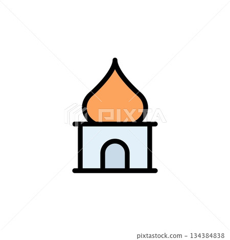 mosque vector icon filled line style. perfect use for logo, presentation, website, and more. simple modern icon design color line style mosque vector icon filled line style. perfect use for logo, presentation, website, and more. simple modern icon design color line style 134384838