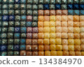Glitter mosaic, jewel texture, color gradation, square pattern, abstract beauty Glitter mosaic, jewel texture, color gradation, square pattern, abstract beauty 134384970