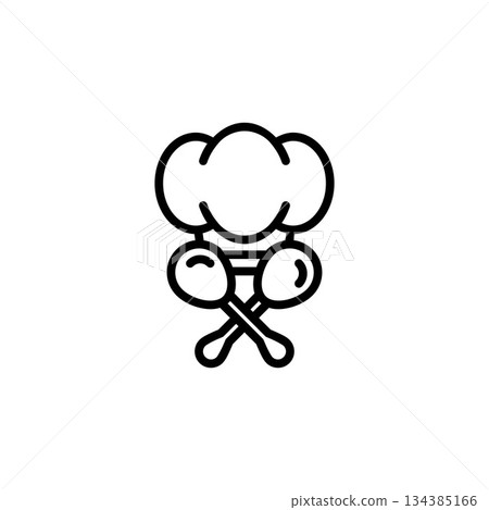 cooking hat vector icon. bakery icon outline style. perfect use for logo, presentation, website, and more. simple modern icon design line style 134385166