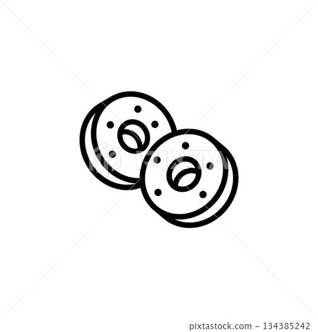 donut vector icon. bakery icon outline style. perfect use for logo, presentation, website, and more. simple modern icon design line style 134385242