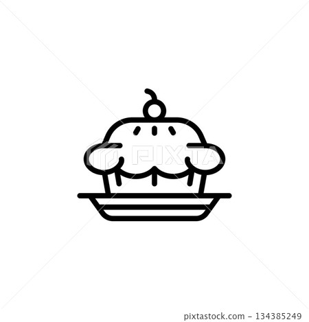 apple pie vector icon. bakery icon outline style. perfect use for logo, presentation, website, and more. simple modern icon design line style apple pie vector icon. bakery icon outline style. perfect use for logo, presentation, website, and more. simple modern icon design line style 134385249