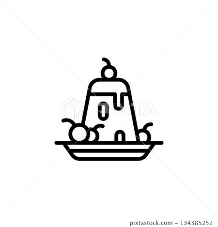 pudding vector icon. bakery icon outline style. perfect use for logo, presentation, website, and more. simple modern icon design line style 134385252