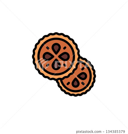 biscuit vector icon. bakery icon filled line style. perfect use for logo, presentation, website, and more. simple modern icon design color line style 134385379