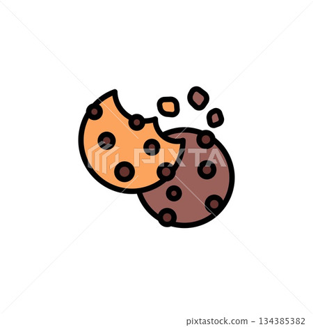 cookies vector icon. bakery icon filled line style. perfect use for logo, presentation, website, and more. simple modern icon design color line style 134385382