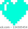 Emerald green heart pixel art 134385454
