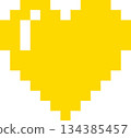 Yellow heart pixel art 134385457