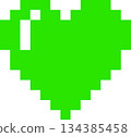 Green heart pixel art 134385458
