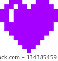 Purple heart pixel art 134385459