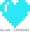 Light blue heart pixel art 134385461