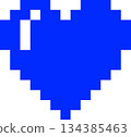 Blue heart pixel art 134385463
