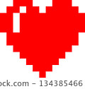 Red heart pixel art 134385466