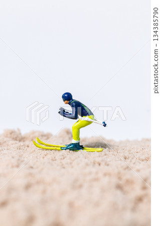 Creative Skiing Concept on Desert Sand Creative Skiing Concept on Desert Sand 134385790